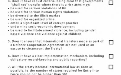 All boxes checked? You have a strong Arms Trade Treaty